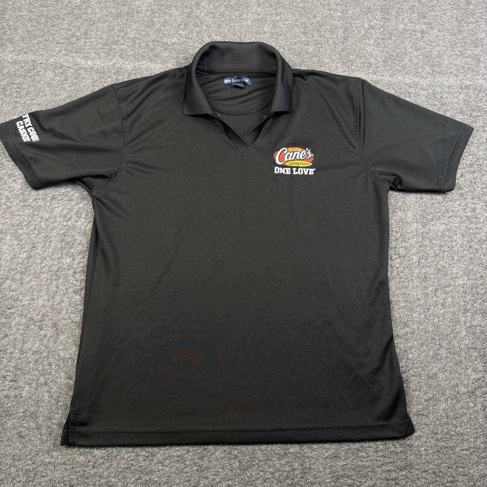 Raising Canes‎ Polo Shirt Womens Large Black Fry Cook Cashier Employee Uniform